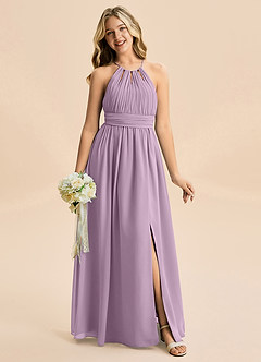 Azazie Noelle Junior Wisteria A-Line Pleated Chiffon Dress image6