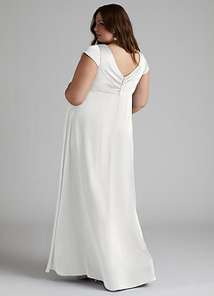 Azazie Allessia Maternity Bridesmaid Dresses A-Line Pleated Stretch Satin Floor-Length Dress image9