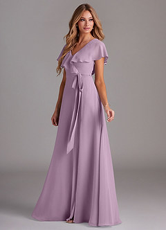 Azazie Lainey Bridesmaid Dresses Wisteria A-Line with Pockets Chiffon Dress image5