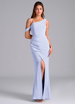 Azazie Madelyn Robes de demoiselle d'honneur Robe Sirène Convertible en Mousseline de soie Ue épaule Lavande image3