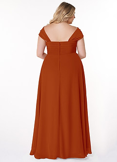 Azazie Kaitlynn Bridesmaid Dresses Paprika Empire Ruched Chiffon Convertible Dress image11