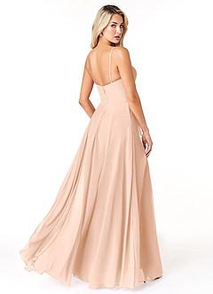 Azazie Emerald Bridesmaid Dresses English Rose A-Line Ruffled Chiffon Dress image4
