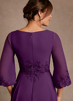 Azazie Yorba Abiti per la Madre della Sposa Abito A-Line in Chiffon Pizzo Uva image6