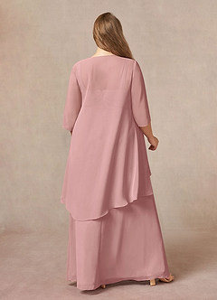 Azazie Weisz Final Sale Dusty Rose A-Line Square Neckline Pleated Chiffon Dress image8