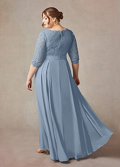 Azazie Lucianna Mother of the Bride Dresses Dusty Blue A-Line Lace Dress image11