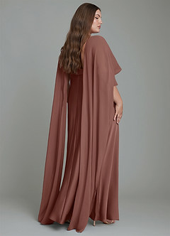 Azazie Stefania Bridesmaid Dresses Espresso A-Line Stretch Satin Dress image8