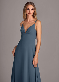 Azazie Amina Bridesmaid Dresses Neptune A-Line Chiffon Dress image5