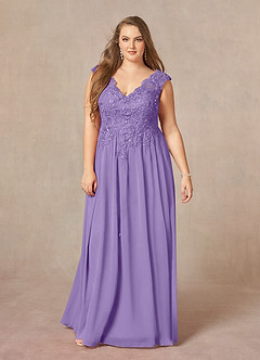 Azazie Amethyst Mother of the Bride Dresses Tahiti A-Line V-Neck Sequins Chiffon Dress image13