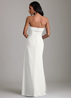 Azazie Aretha Brudepigekjoler En streg Stropløs Chiffon Gulv-længde Kjole image2