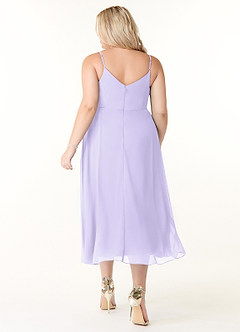 Azazie Clarissa Bridesmaid Dresses Lilac A-Line V-Neck Chiffon Dress image8