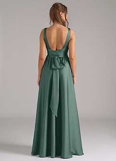 Azazie Kora Brautjungfernkleider A-Linie Plissee Stretch-Satin Kleid Eukalyptus image5