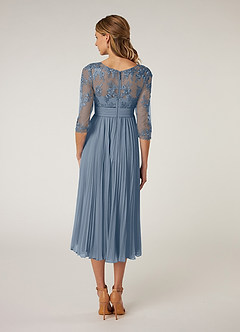Azazie Tutu Abiti per la Madre della Sposa Abito A-Line in Chiffon in Pizzo con Scollo a Barca Crepuscolo image2