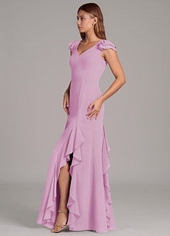 Azazie Nessa Brautjungfernkleider A-Linie Chiffon Kleid Bonbonrosa image5