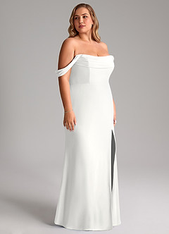Azazie Saige Bridesmaid Dresses White A-Line Off the Shoulder Chiffon Convertible Dress image12