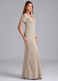 Azazie Pheby Bridesmaid Dresses Frost A-Line Pleated Chiffon Dress image5
