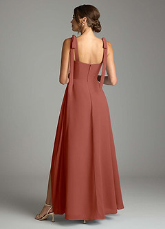 Azazie Debra Bridesmaid Dresses Auburn A-Line with Pockets Chiffon Convertible Dress image10