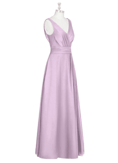 Azazie Karina Jurken voor bruidsmeisjes Jurk van Chiffon met A-Lijn Geplooid Frosted Lila image9