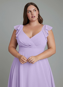 Azazie Leilani Bridesmaid Dresses Lilac A-Line Pleated Chiffon Dress image11