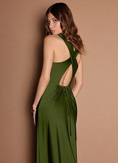 Evadne Olive Open Back Dress image5