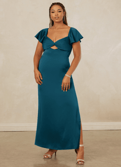 Christian Siriano Bridal for Azazie 1005 Bridesmaid Dresses Ink Blue Sheath Sweetheart Neckline Stretch Satin Dress image9