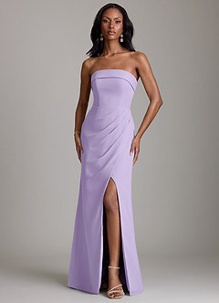 Azazie Aretha Bridesmaid Dresses Lilac A-Line Strapless Chiffon Dress image1