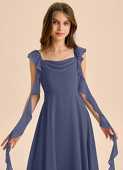 Azazie Carmin Junior Klä av A-Line i Chiffong Rynkad image7