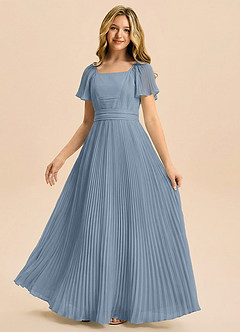 Azazie Lyra Junior Klä av A-Line i Chiffong Plisserad image4