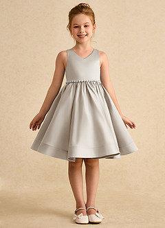 Azazie Julietta Flower Girl Dresses Frost Ball-Gown Convertible Tulle Dress image9