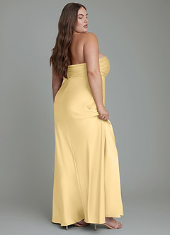 Azazie Saylor Vestidos de damas de honor Vestido Butter de Satén Elástico de Corte Sirena con Palabra de honor image12