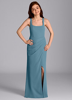 Azazie Mero Junior Bermuda Mermaid Pleated Chiffon Dress image3