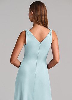 Azazie Nerine Brudtärnklänningar Klä av A-Linje i Chiffong Plisserad Dimma image7