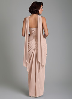 Azazie Nyra Bridesmaid Dresses English Rose Sheath Corset Chiffon Dress image4