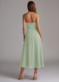 Azazie Wren Bridesmaid Dresses Dusty Sage A-Line Strapless Chiffon Dress image2