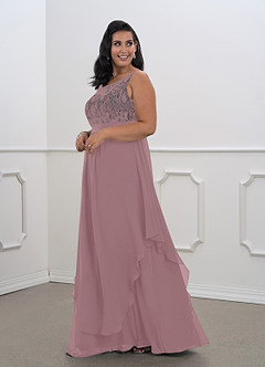 Azazie Xella Mother of the Bride Dresses Dusty Rose A-Line Lace Chiffon Dress image9