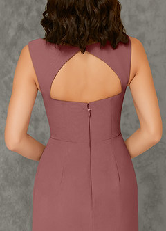 Azazie Flori Bridesmaid Dresses Desert Rose Sheath Square Neckline Chiffon Dress image3
