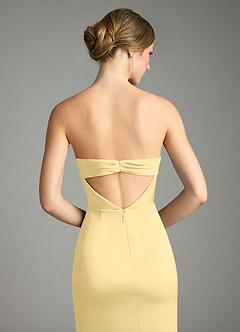 Azazie Leonis Brautjungfernkleider Wandelbar Meerjungfrau-Linie Plissee Stretch-Satin Kleid Butter image7