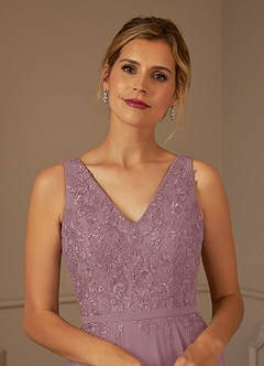 Azazie Joules Mère de la mariée Robes Robe Trapèze en Mousseline de soie Paillettes Rose Poussiéreuse image6