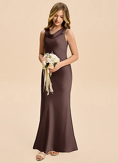 Azazie Rylina Junior Ganache Mermaid Stretch Satin Dress image1