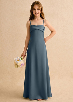 Azazie Mirabella Girls Formal Flower Girl Klänningar Klänning Tubklänning i Stretch Satin Hjärtformad urringning image5