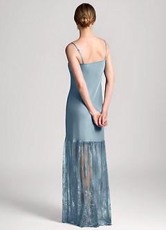 front Abito sottoveste lungo in raso e pizzo