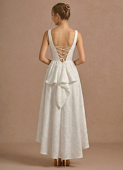 Carlotta White Jacquard Midi A-line Graduation Dress image2