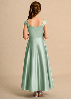 Azazie Bundle Girls Formal vestidos de niña de las flores Vestido de Agave de Satin Mate de Corte en A con Plisado image2