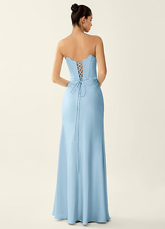 Fiammetta Sky Blue Lace Corset Stretch Satin Mermaid Prom Dress image2