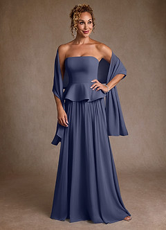 Azazie Josabeth Abiti per la Madre della Sposa Abito A-Line in Chiffon Plissettato Stormy image1