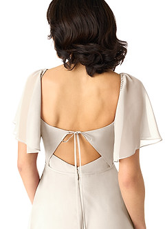 Azazie Chloe At-home Try On Dresses Terracotta A-Line Sweetheart Neckline Chiffon Dress image3