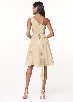 Azazie Katrina Bridesmaid Dresses A-Line One Shoulder Chiffon Knee-Length Dress image3
