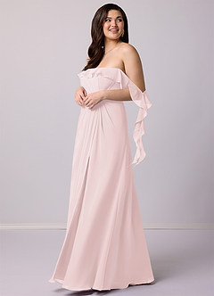 Barbie ♥ Azazie Jurken voor bruidsmeisjes Converteerbaar Jurk van Chiffon met A-Lijn Off the Shoulder Blozend Roze image11