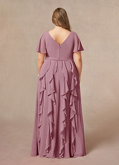Azazie Watson Mother of the Bride Dresses Vintage Mauve A-Line V-Neck Chiffon Dress image7