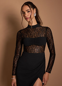 Ambra Black Midi Dress image3