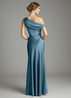Azazie Emerson Bridesmaid Dresses Bermuda Mermaid Off the Shoulder Stretch Satin Dress image3